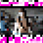 【顔出し】黒髪ロングの激ミニ青チェ美女!!デカ尻＆長身＆美脚で目を奪われる圧倒的存在感でフル勃起必至!!